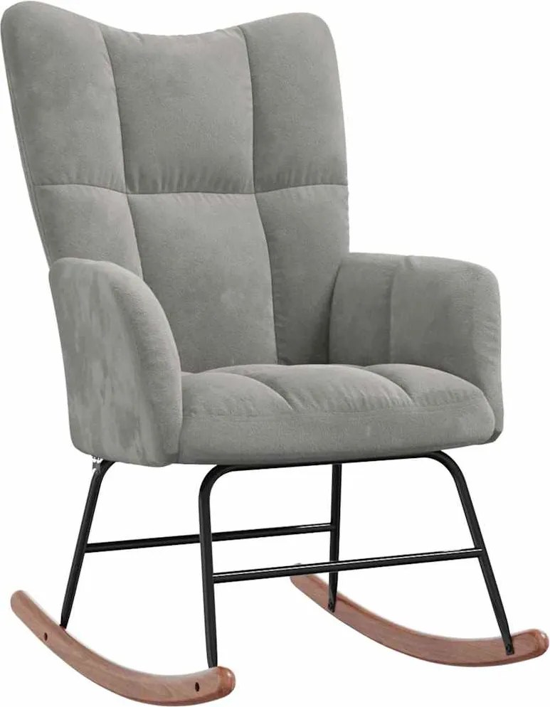 vidaXL Scaun balansoar, gri deschis, catifea