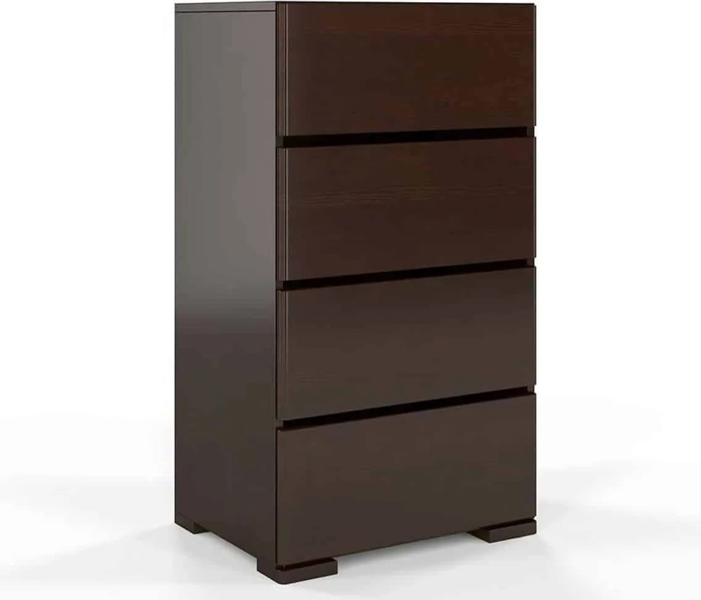 Comodă lemn masiv TerraCraft Pin 4 Sertare, 60 × 45 × 108 cm - Natural