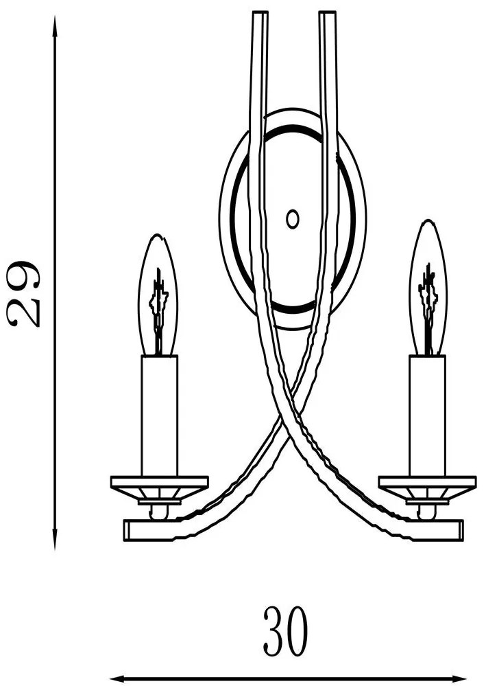 Aplica de perete stil elegant metal alama Ascona 2L