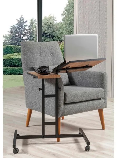 Măsuță ajustabilă GLEN 87x67 cm maro/neagră