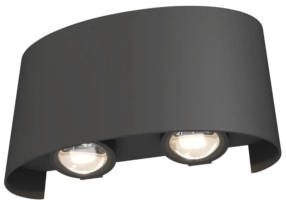 Aplica de perete exterior cu iluminat arhitectural IP54 LED Strato gri
