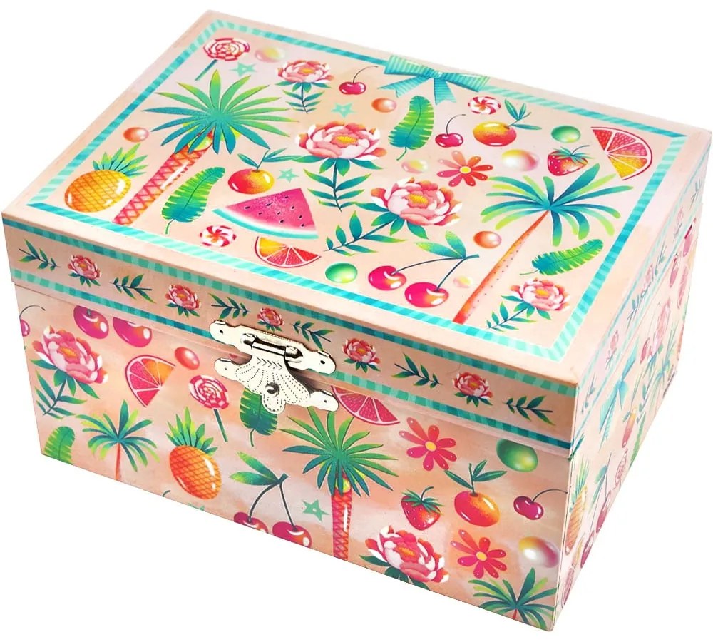 Cutiuta muzicala pentru bijuterii cu suport inele  Summer