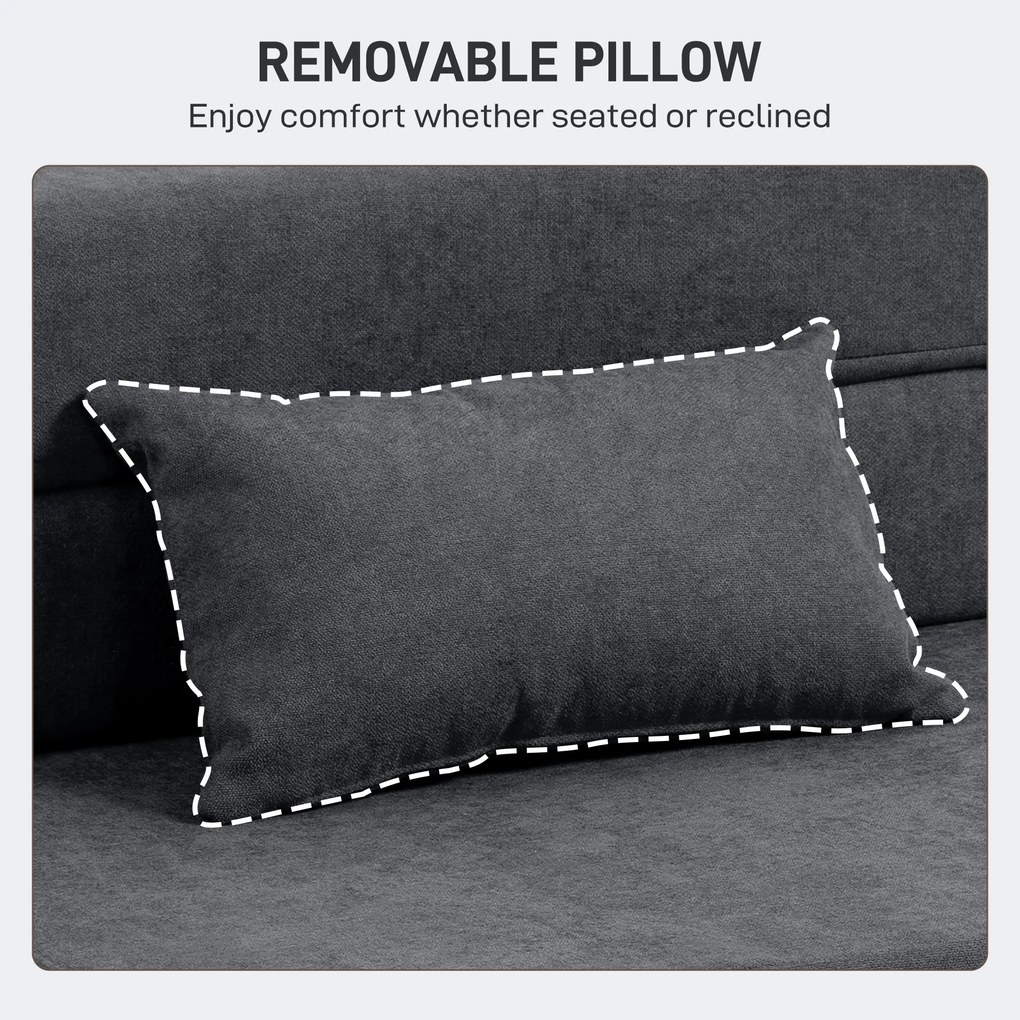 HOMCOM Fotoliu Pat Single Pliabil Modern, Fotoliu de Podea Compact Convertibil în Șezlong și Saltea, Pat pentru Living, Cameră de zi și Birou, 80x80x64 cm, Gri Închis | Aosom Romania