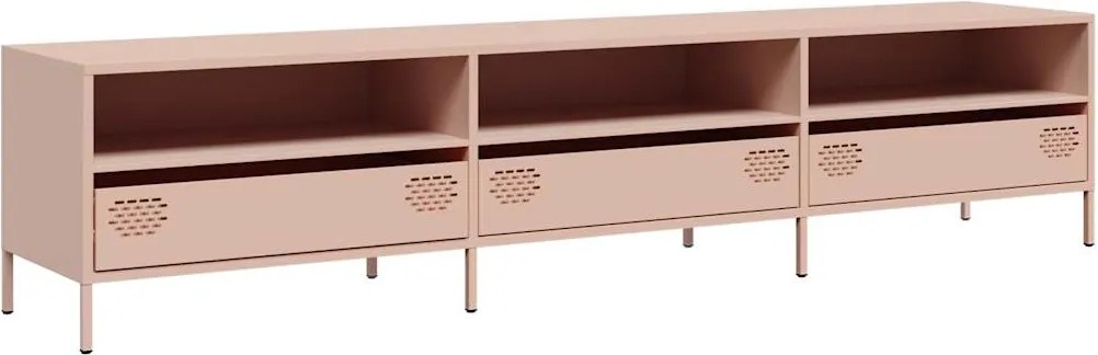 vidaXL Dulap TV, roz, 202x39x43,5 cm, oțel laminat la rece