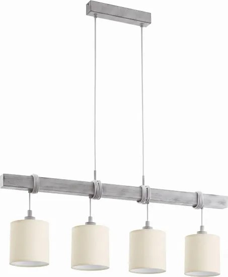 Brilagi - Candelabru LED suspendat pe cablu NUBILA 4xE27/60W/230V gri/crem