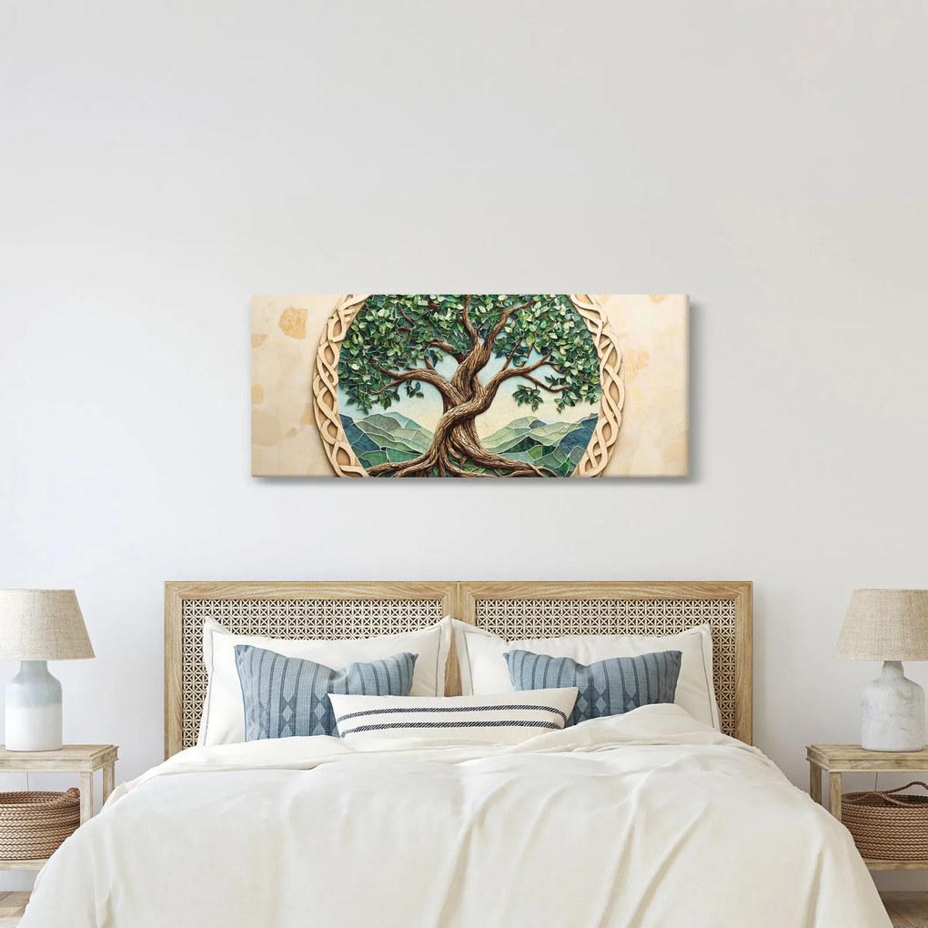 Tablou – Arborele vieții împletit (120x50 cm)