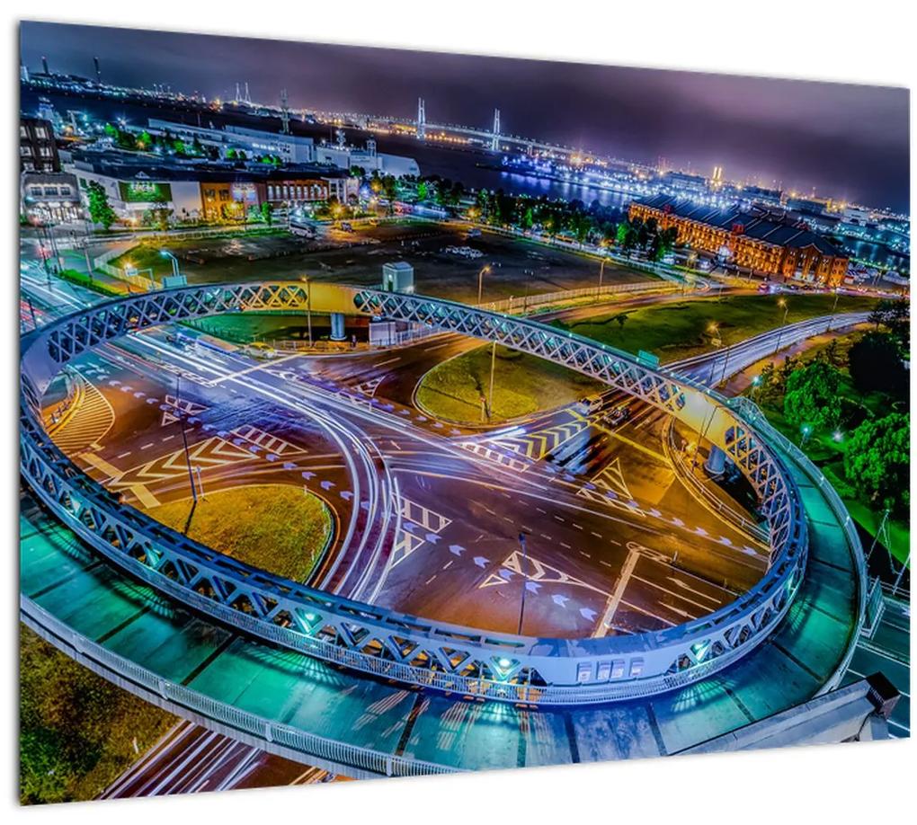 Tablou panorama orașului nocturn (70x50 cm), în 40 de alte dimensiuni noi