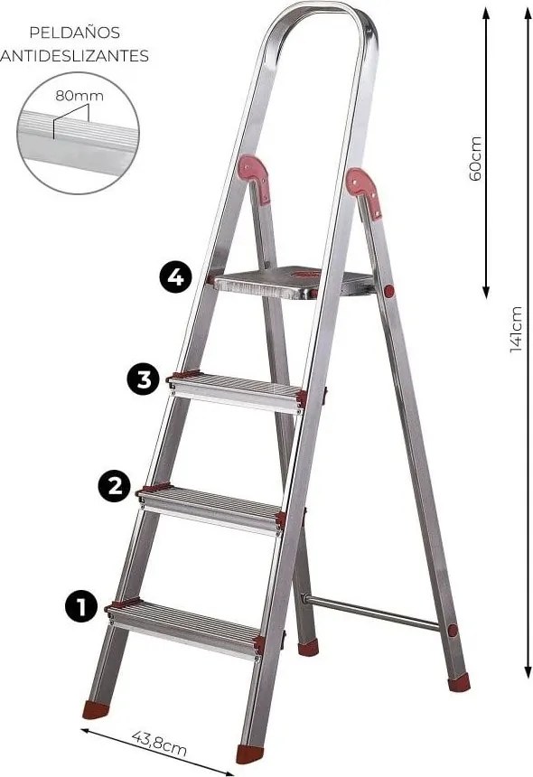 Scară din metal 141 cm Unica – Rolser