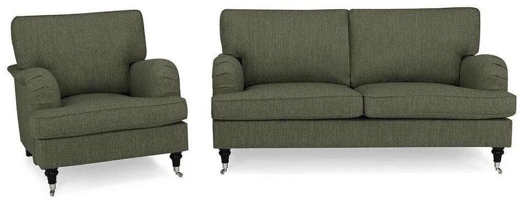 Set mobilier tapițat Bloomington A128Tapiterie, Picioare: Metal, Lemn, Role