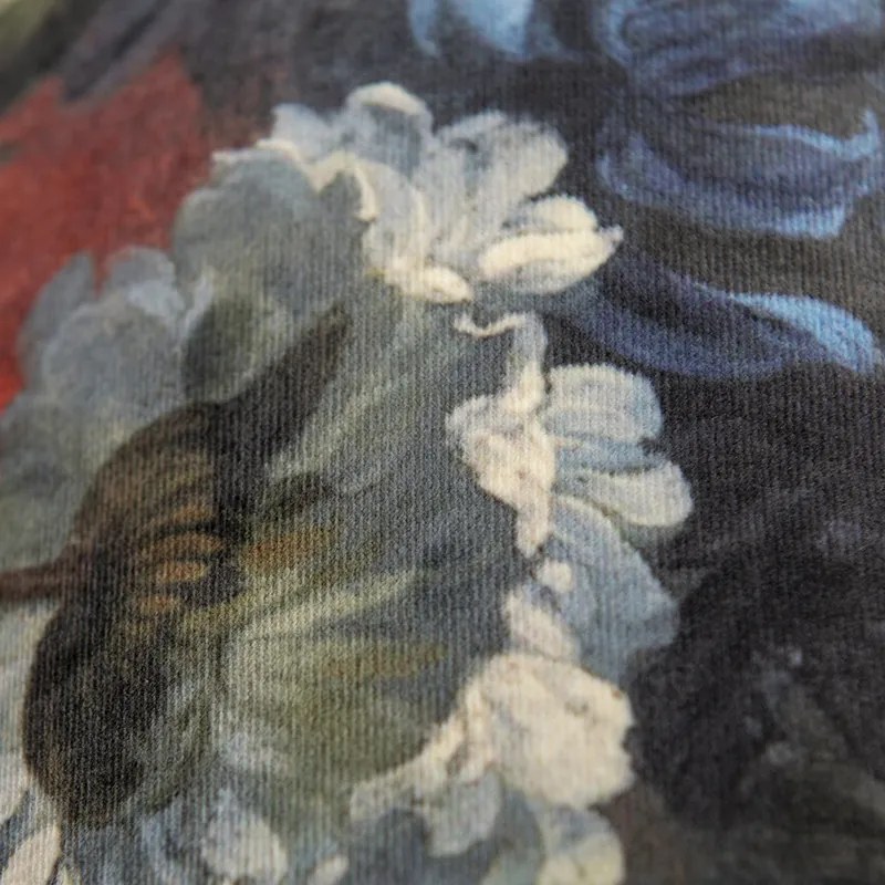 Abajur din catifea cu design floral 18/18/14 interior auriu