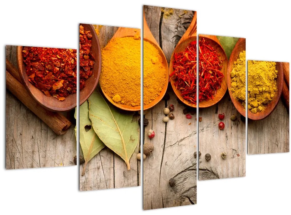 Tablou - Condimente pe lemn (150x105 cm)