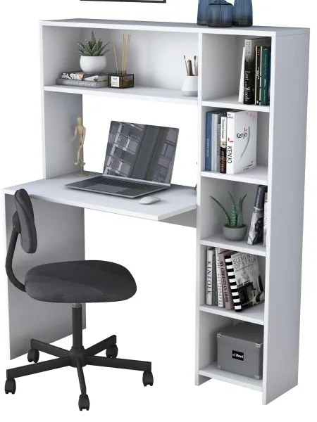 Masă de lucru cu raft RANI 113,2x141,8 cm alb