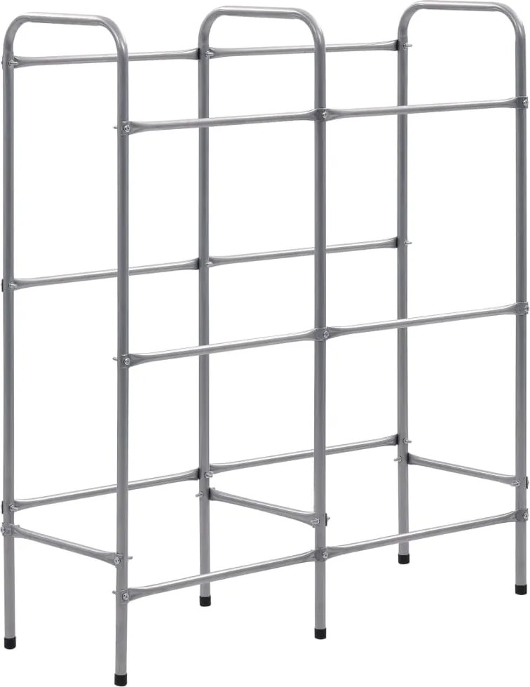 vidaXL Raft de depozitare pentru 6 lăzi, argintiu, 96x33x116 cm, oțel