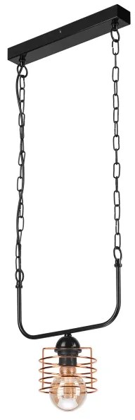 Lustră pe lanț MORGAN 1xE27/60W/230V neagră/cupru