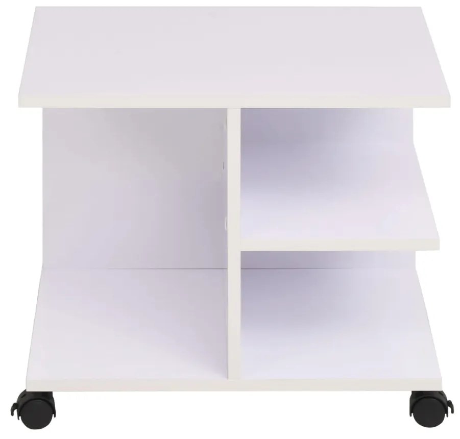 245724 vidaXL Raft rulant, 50 x 35 x 42 cm, alb