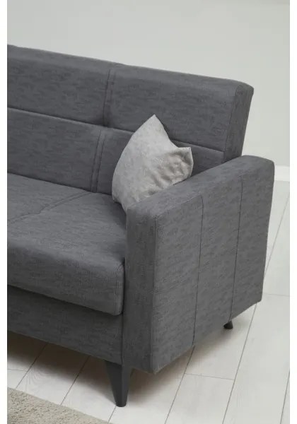 Canapea extensibilă KORFU, 3 locuri, gri închis