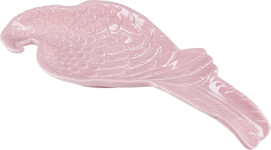 Farfurie Miss Étoile, 24,3 x 9,4 cm, roz, papagal
