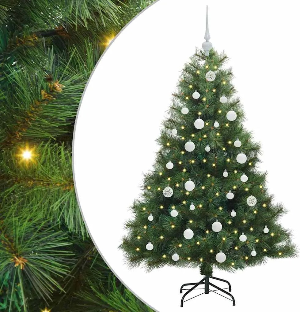 vidaXL Brad de Crăciun artificial cu 150 LED Verde 150 cm PE și PVC