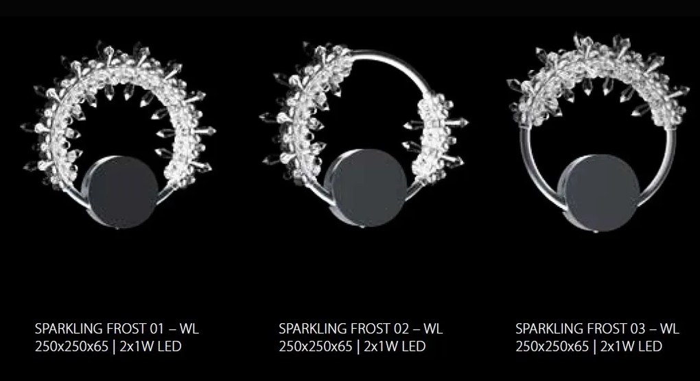 Aplica LED moderna Vision design LUX cristal SPARKLING FROST 25cm