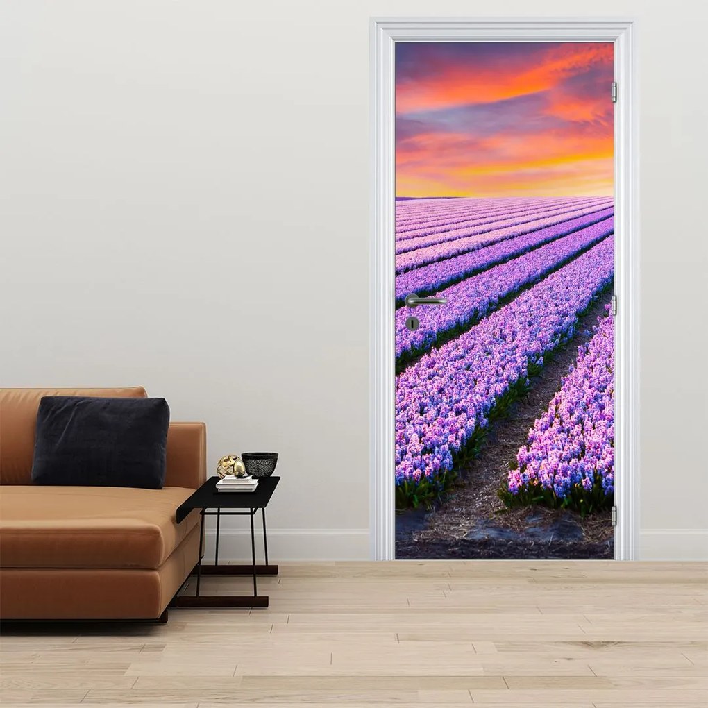 Fototapet pentru ușă - Fermă de flori (95x205cm)