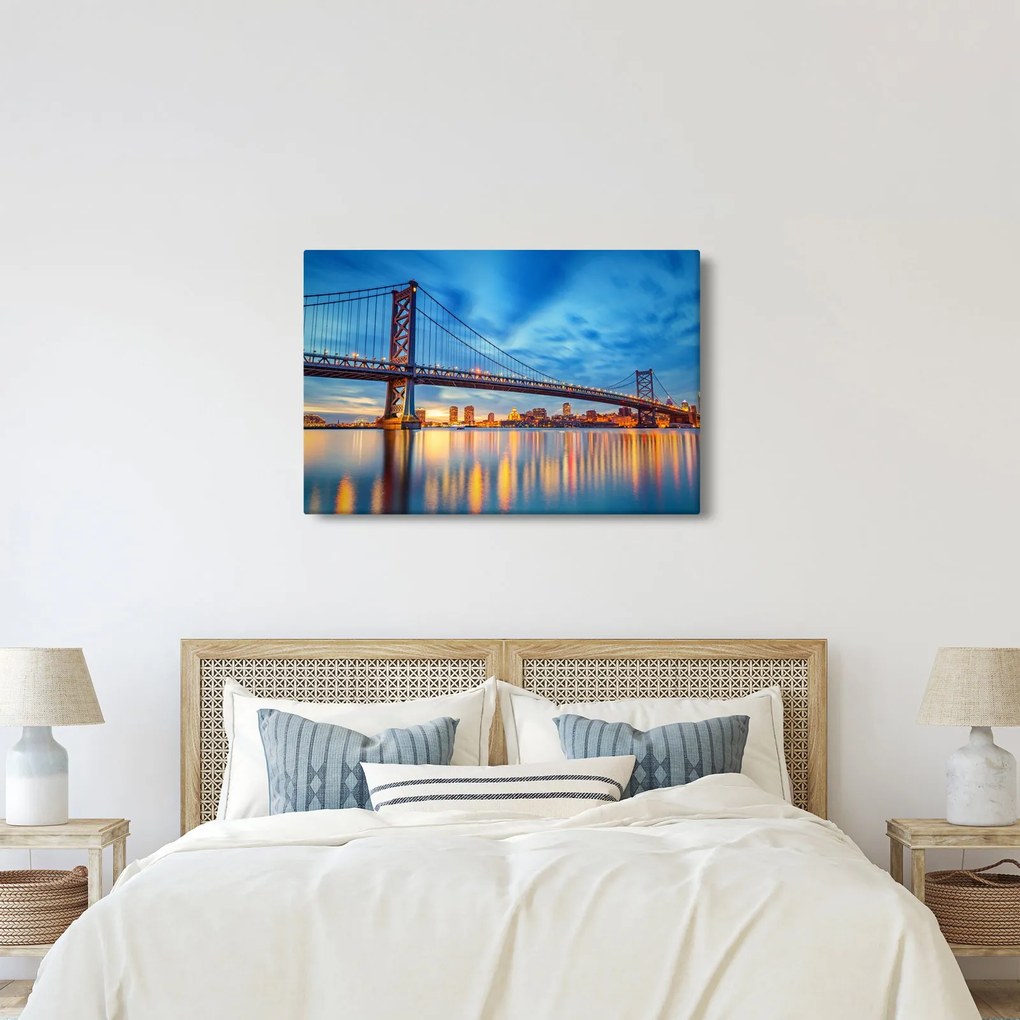 Tablou - Podul Benjamin Franklin, Philadelphia (90x60 cm)