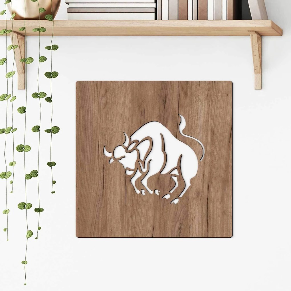 DUBLEZ | Tablou din lemn deasupra patului - Zodia Taur