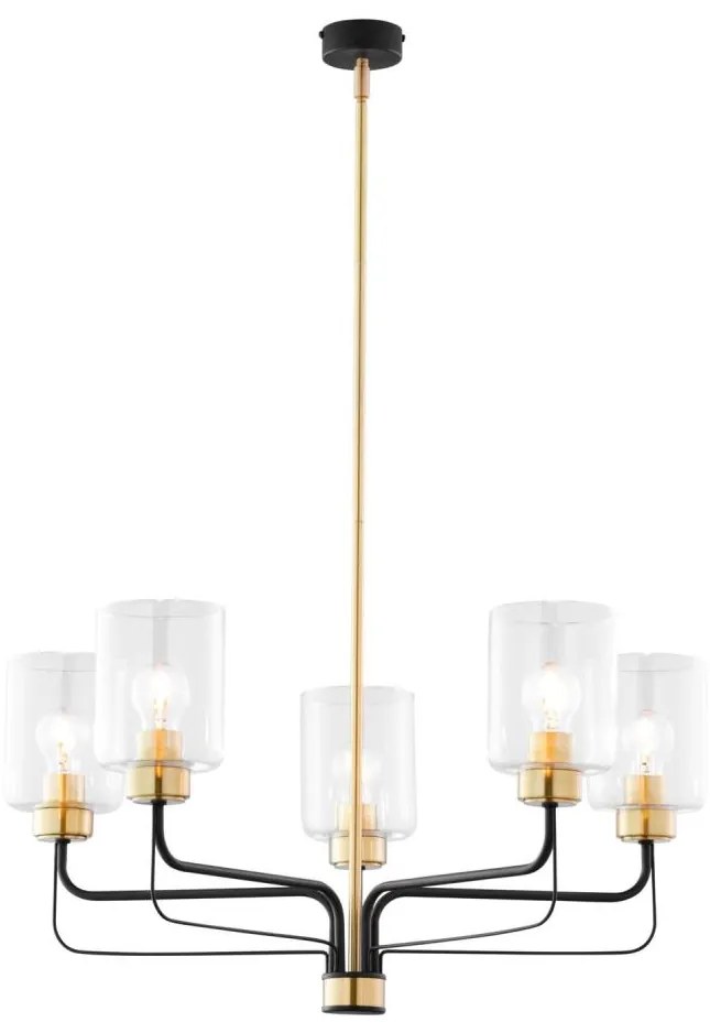Jupiter 1882 - Candelabru pe tijă CERES 5xE27/15W/230V auriu/negru