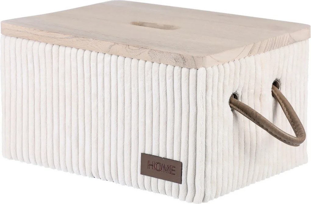 Autronic Set of 5 fabric storage boxes, cream