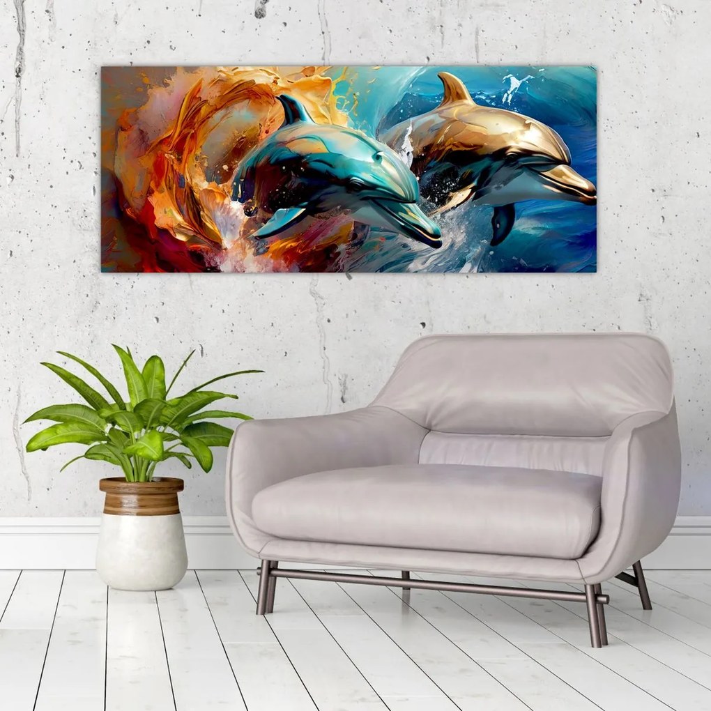 Tablou - Pictură de delfin (120x50 cm)