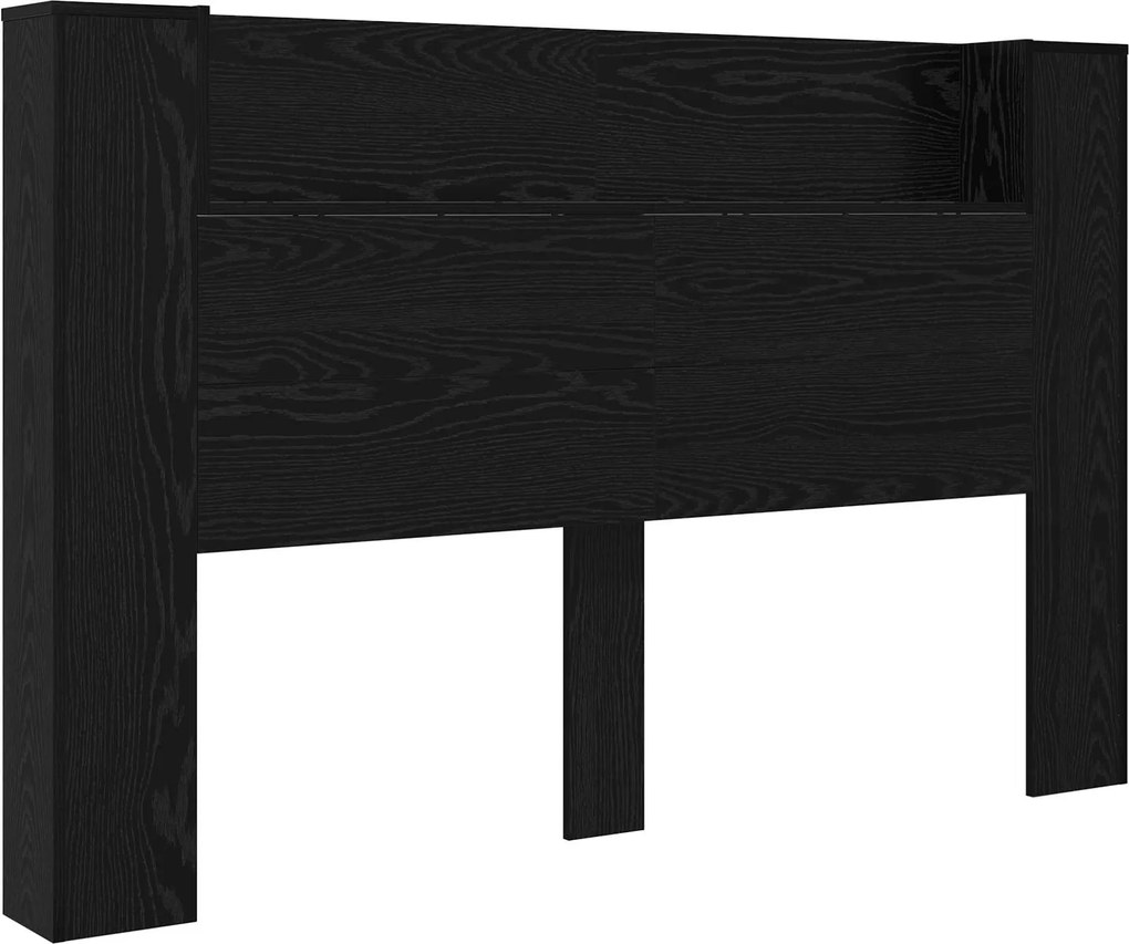 vidaXL Cadran cu LED Stejar Negru 160 x 16,5 x 103,5 cm Lemn compozit