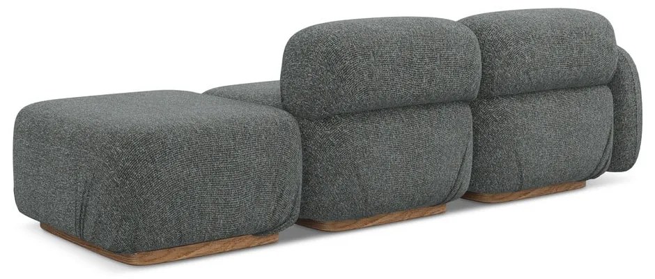 Șezlong modular gri (cu colț pe partea stângă) Ailani – Makamii