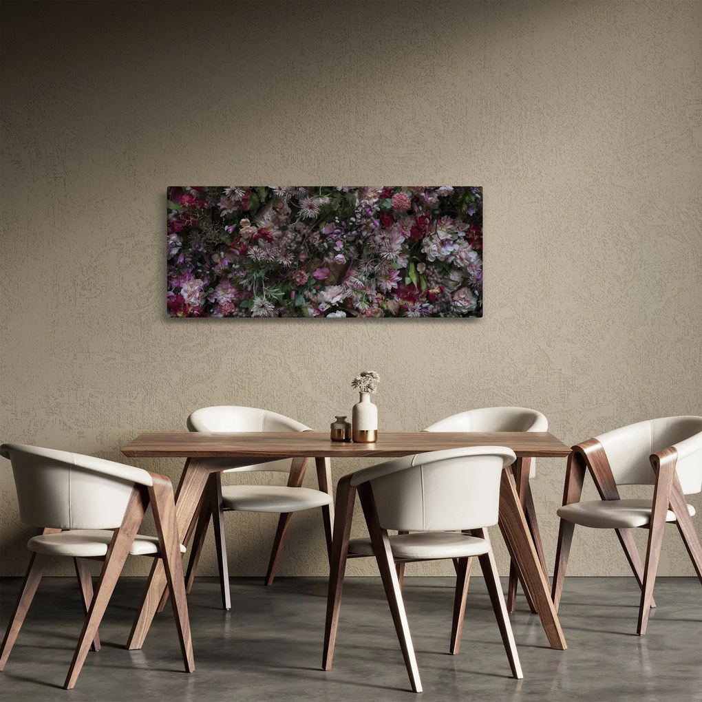 Tablou - Perete de flori (120x50 cm)
