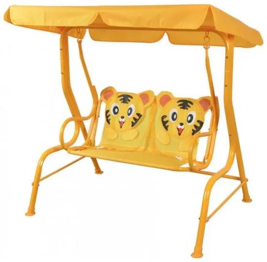 Balansoar/leagan pentru copii, galben, model tigru, 115x75x110 cm, Sandia