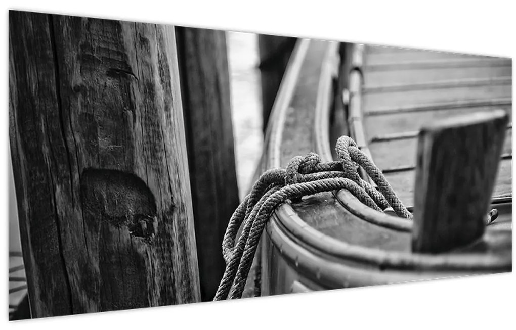 Tablou - O barcă legată (120x50 cm)