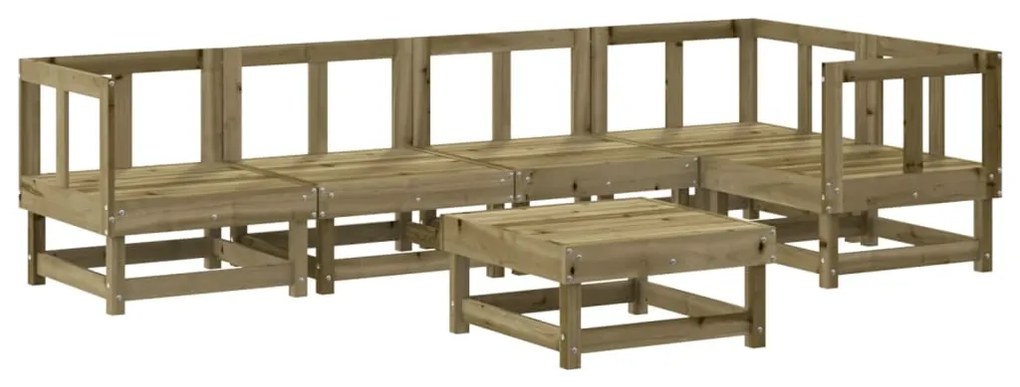 3186451 vidaXL Set mobilier relaxare de grădină, 6 piese, lemn de pin tratat