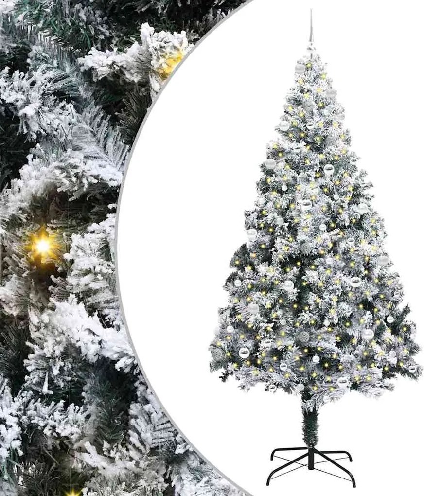 vidaXL Brad de Crăciun artificial Alb 240 cm PVC și Oțel și Plastic