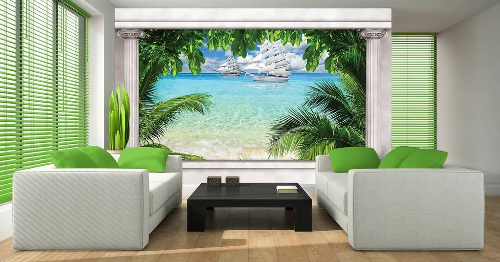 Fototapet - Corabie pe ocean (254x184 cm)
