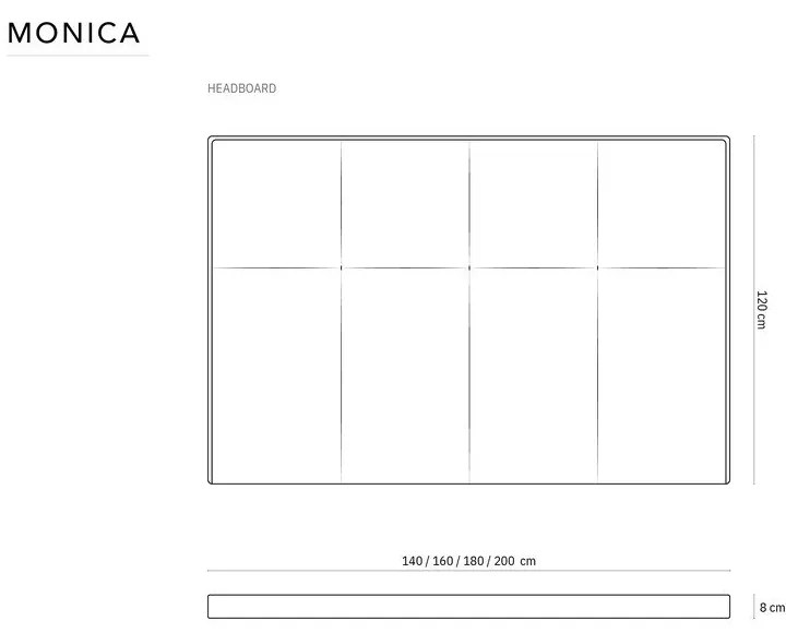 Tăblie de pat roz-deschis 180x120 cm Monica – Milo Casa