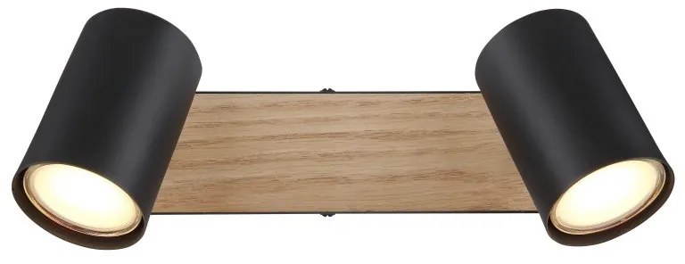Aplica de perete / tavan 2L design industrial Robby negru, maro