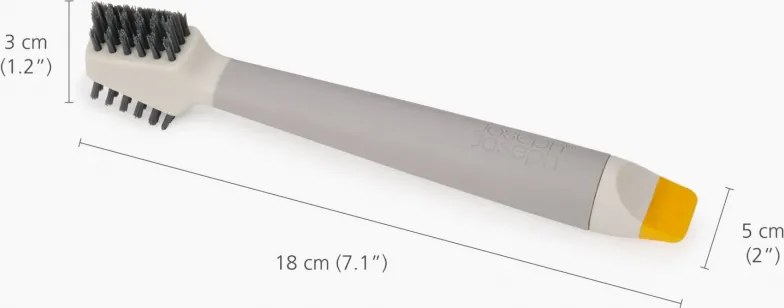 Perie pentru curatarea gresiei Joseph Joseph CleanTech™ 6500021, 18 x 5 x 3 cm, 2 tipuri de fibre, Bej