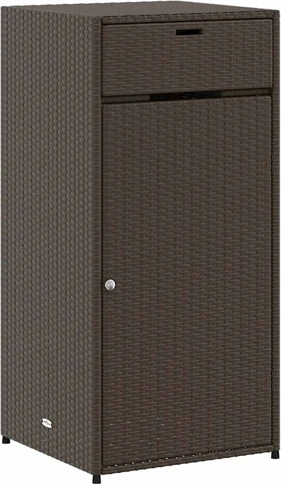 vidaXL Dulap depozitare de grădină, maro, 55x55x111 cm, poliratan