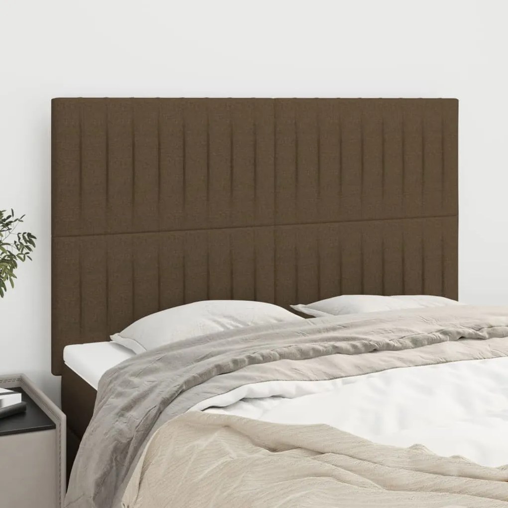 vidaXL Tăblii de pat, 4 buc, maro închis, 72x5x78/88 cm, textil