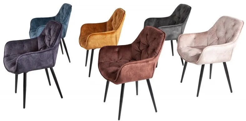 Neînvins Scaun de design Milano catifea maro