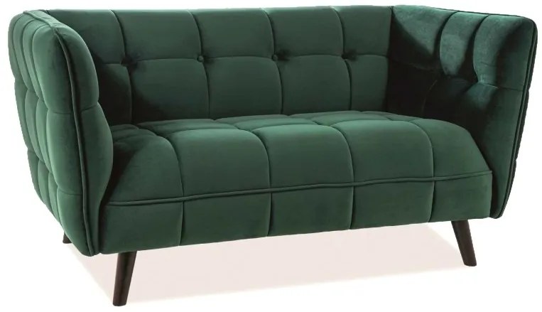 Canapea catifea, 2 locuri Culoare Verde / Wenge, CASTELLO 2 VELVET