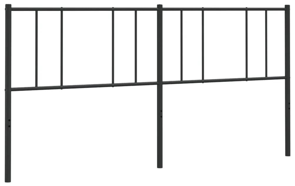 352518 vidaXL Tăblie de pat metalică, negru, 200 cm