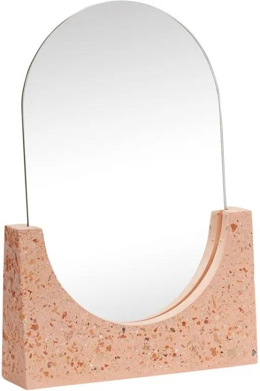 Oglinda ovala cu rama terrazzo rosie 20x5x27 cm Hubsch