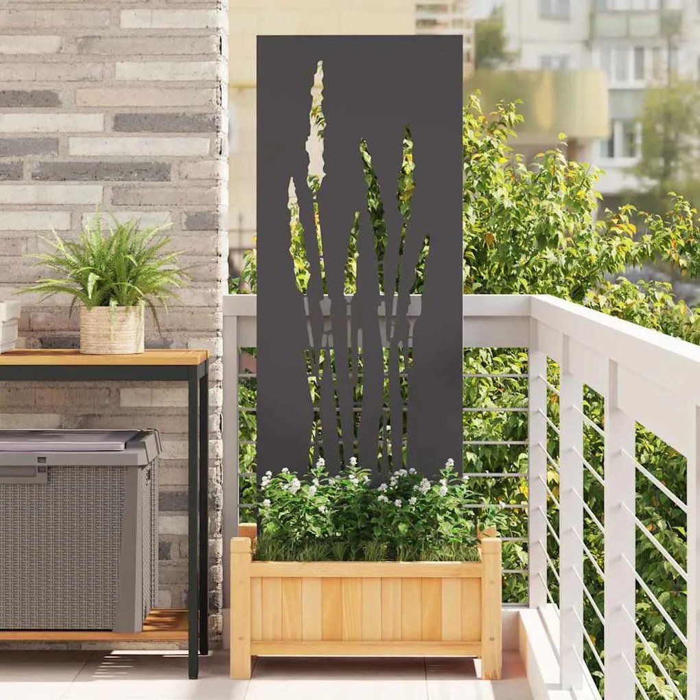 vidaXL Ecran de intimitate pentru grădină Floral Negru 50 x 140 cm