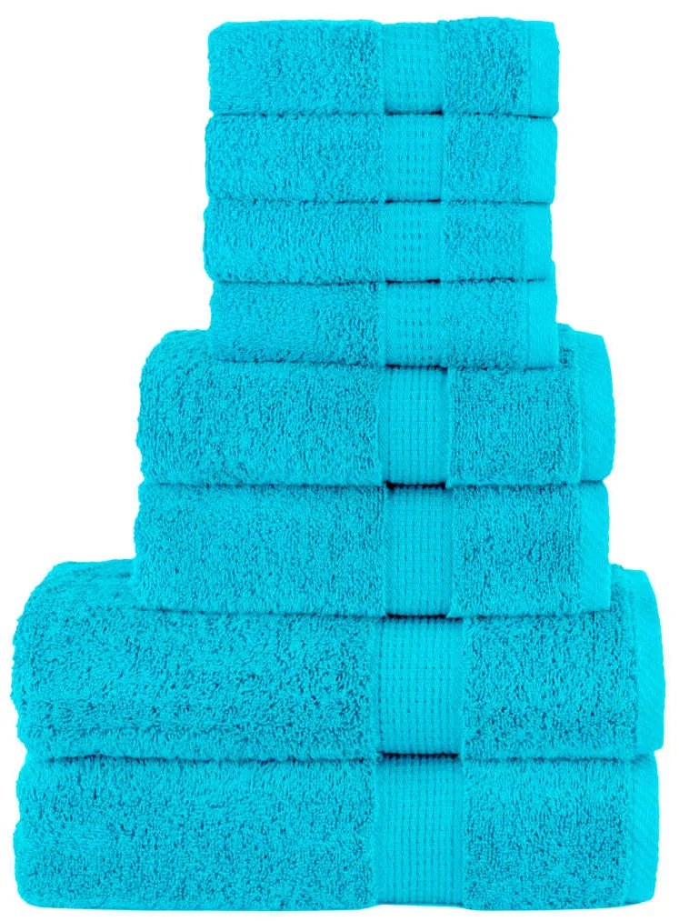 vidaXL Set de prosoape premium SOLUND, 8 piese, turcoaz, 600 g/m²