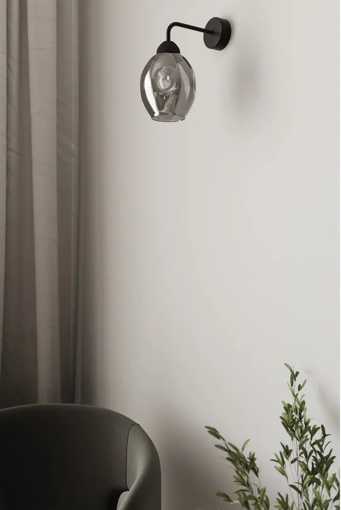 Aplică de perete neagră ø 25 cm Garten – Sollux