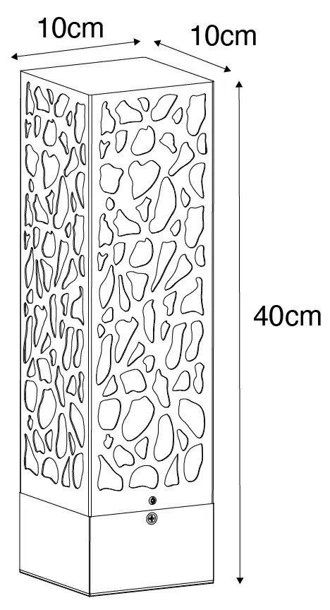 Stâlp modern pentru exterior negru 40 cm IP44 - Nicole